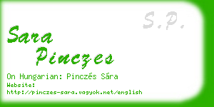 sara pinczes business card
