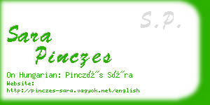 sara pinczes business card